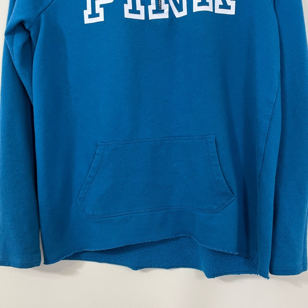 Victoria’s Secret PINK Blue Graphic Zip Up Pullover Sweater - Picture 3 of 5
